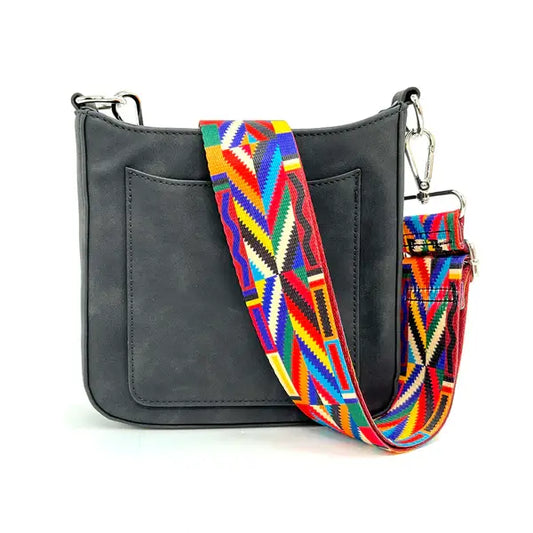 Ashley Suede Crossbody Bag - Black