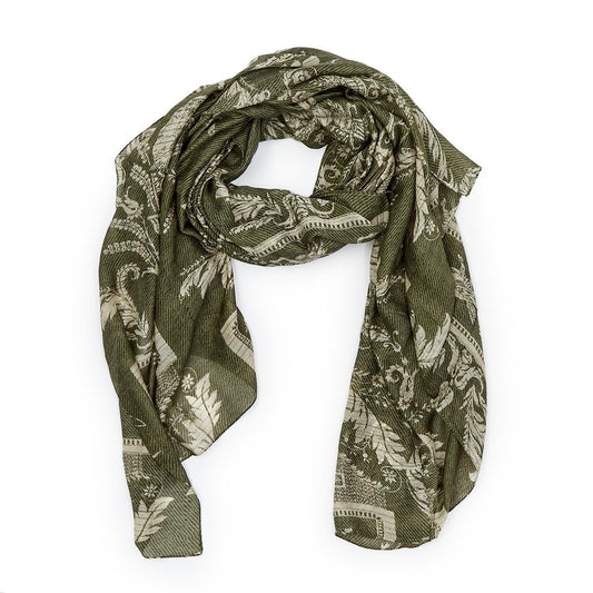 Vintage Damask Sage Scarf