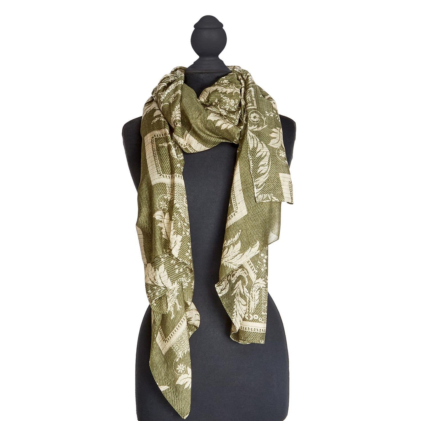 Vintage Damask Sage Scarf