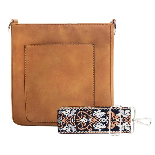 Ashley Suede Crossbody Bag - Camel