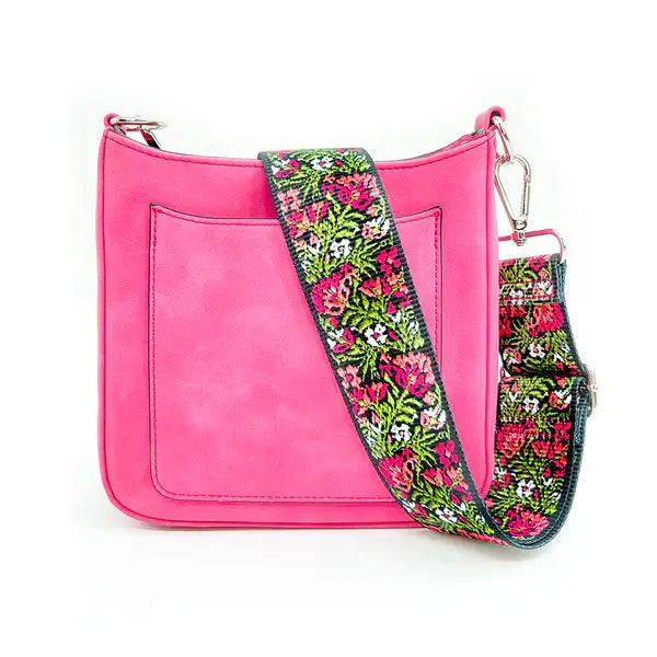 Ashley Suede Crossbody Bag - Pink