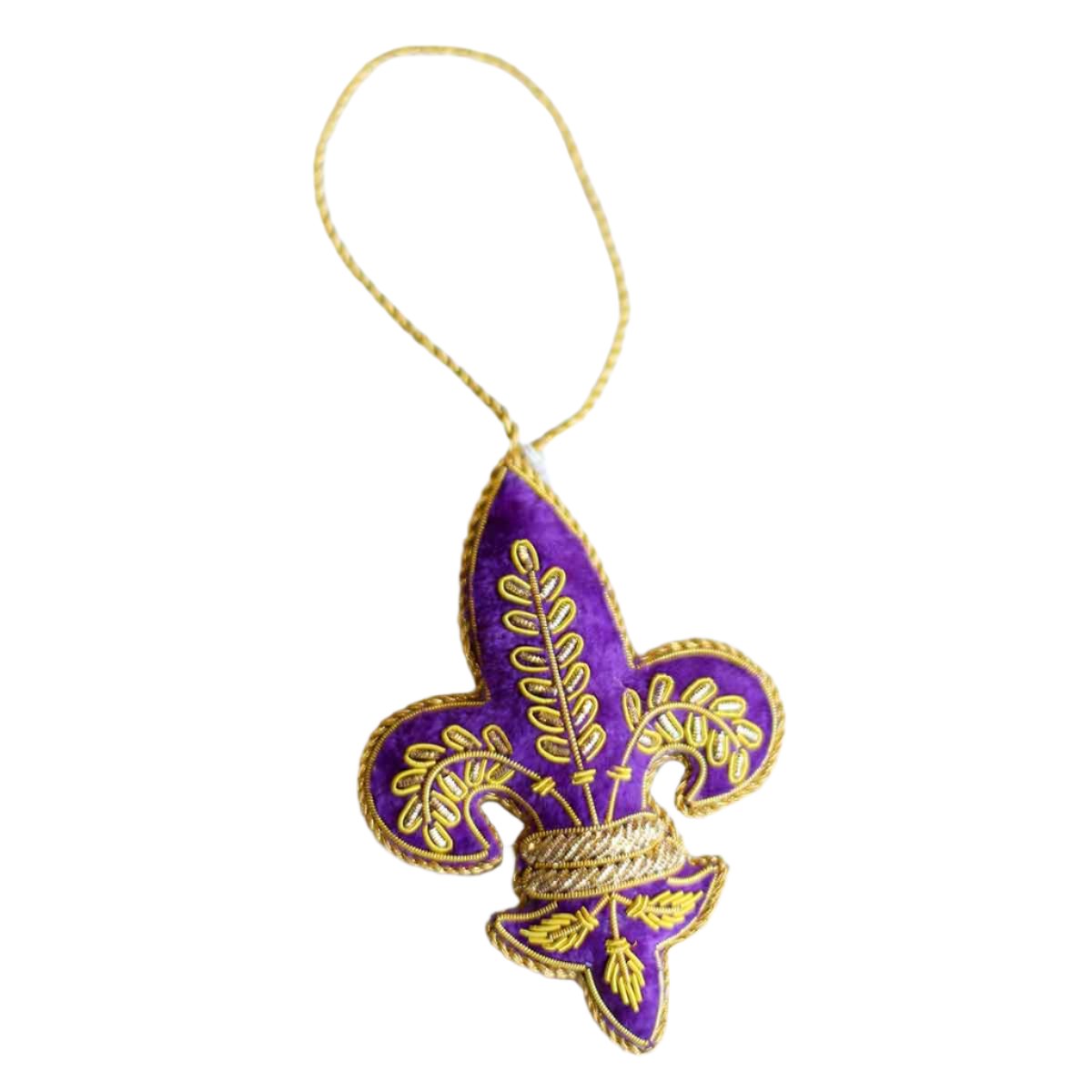 Embroidered Fleur de Lis Ornament