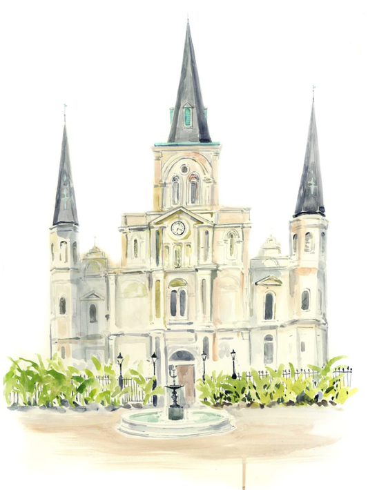 St Louis Cathedral Watercolor Note Card