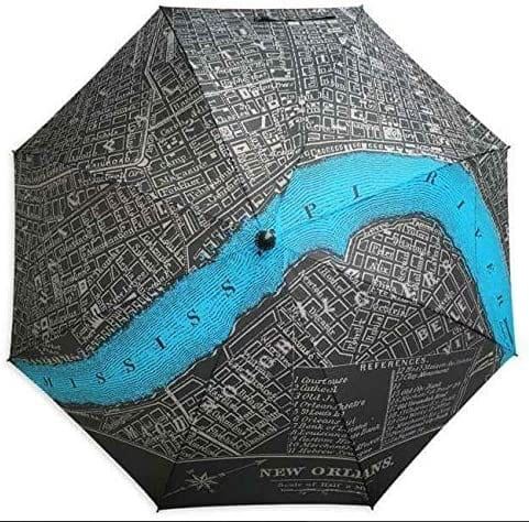 Black Crescent City Map Umbrella