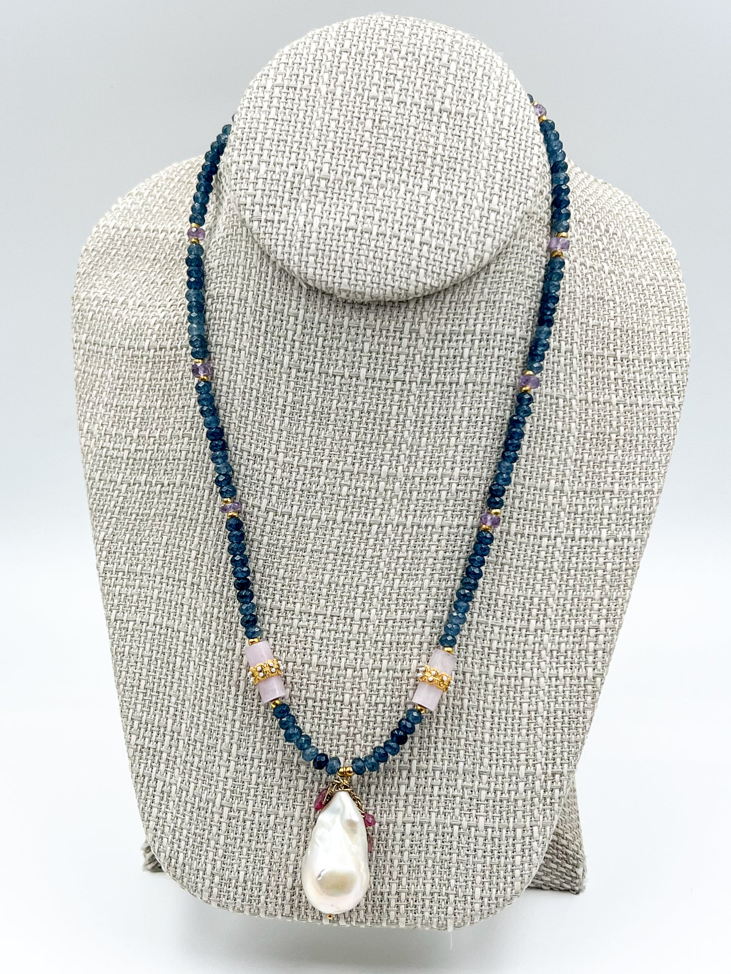 Iolite Baroque Pearl Necklace