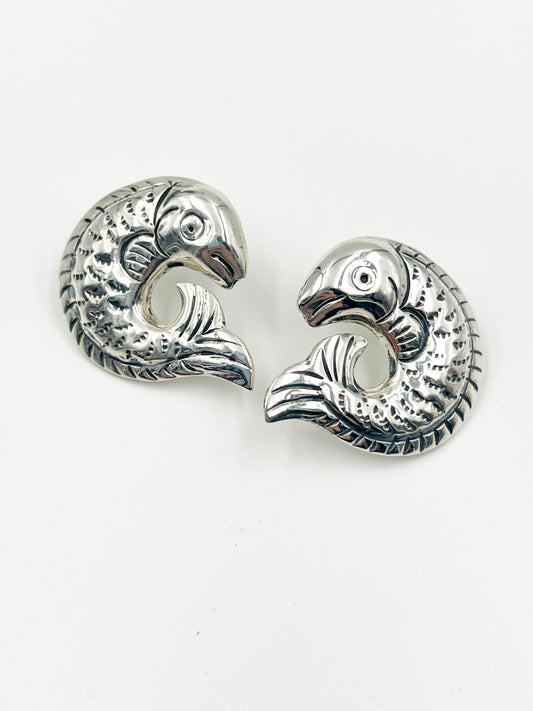 Spratling Silver Fish Post Earring