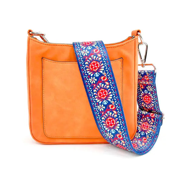 Ashley Suede Crossbody Bag - Orange